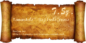 Tamaskó Szilvánusz névjegykártya